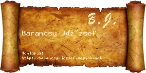 Barancsy József névjegykártya